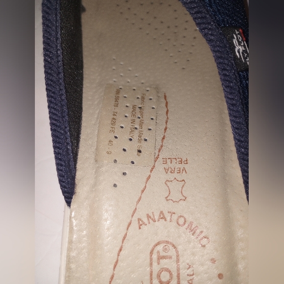 Fly Flot Navy Blue Mesh Fabric Slide Wedge Anatomic Sandal - Women's 9 - Picture 6 of 9